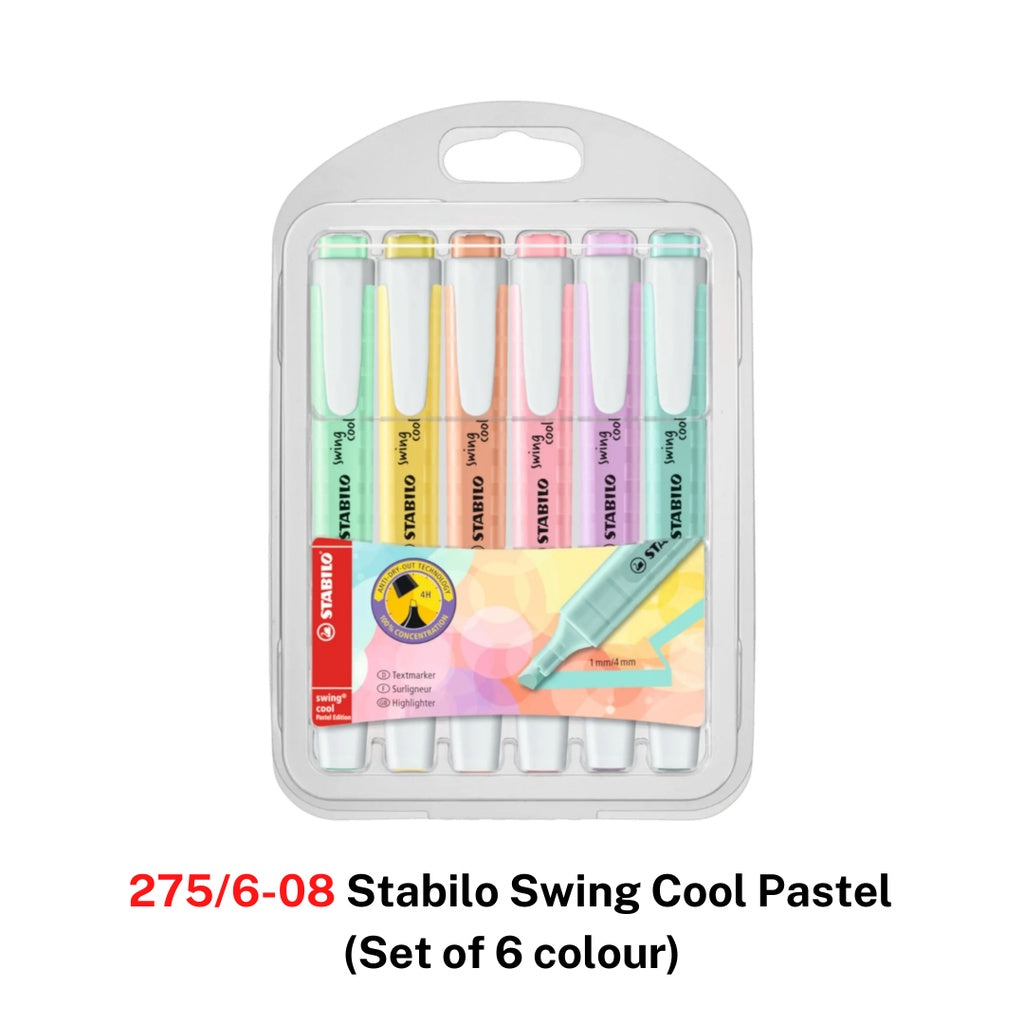 [SG] 275/4-08 / 275/6-08 Stabilo Swing Cool Pastel  (Set of 4/6 colour) [Evergreen Stationery]