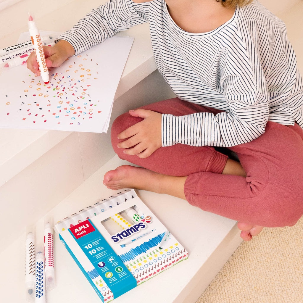 [SG] Apli Markers Stamps 10pcs [Evergreen Stationery]
