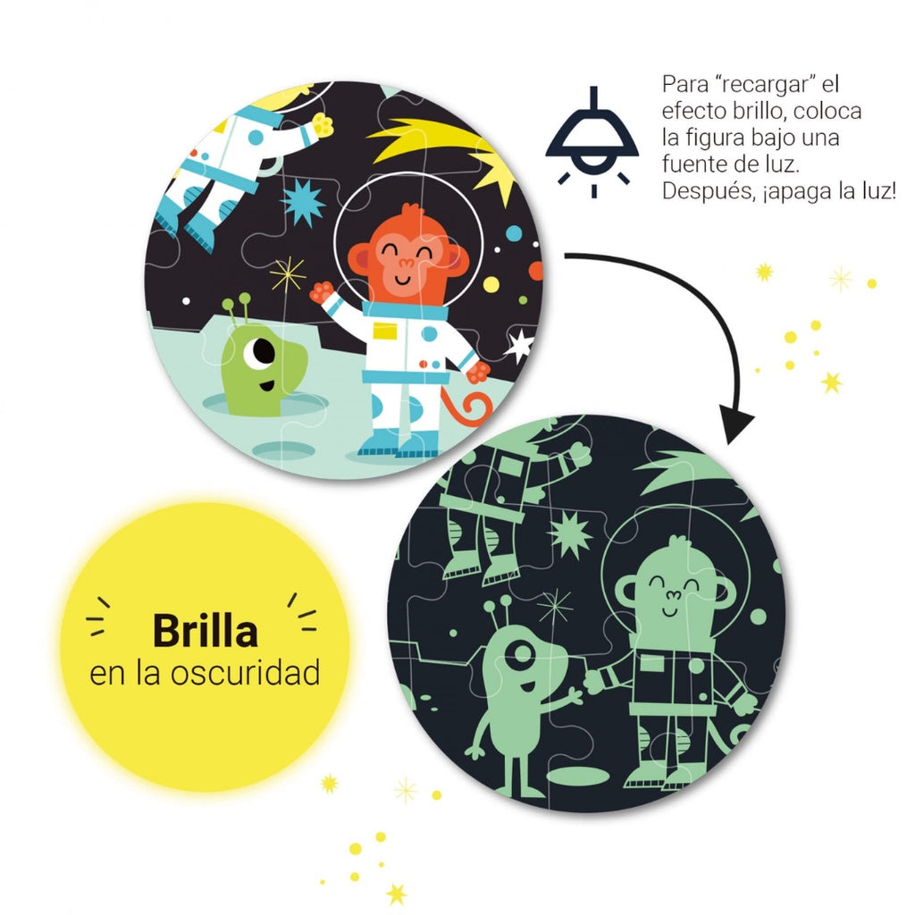 [SG] Apli Puzzle Glow in the Dark Space 6x6cm 60pcs [Evergreen Stationery]