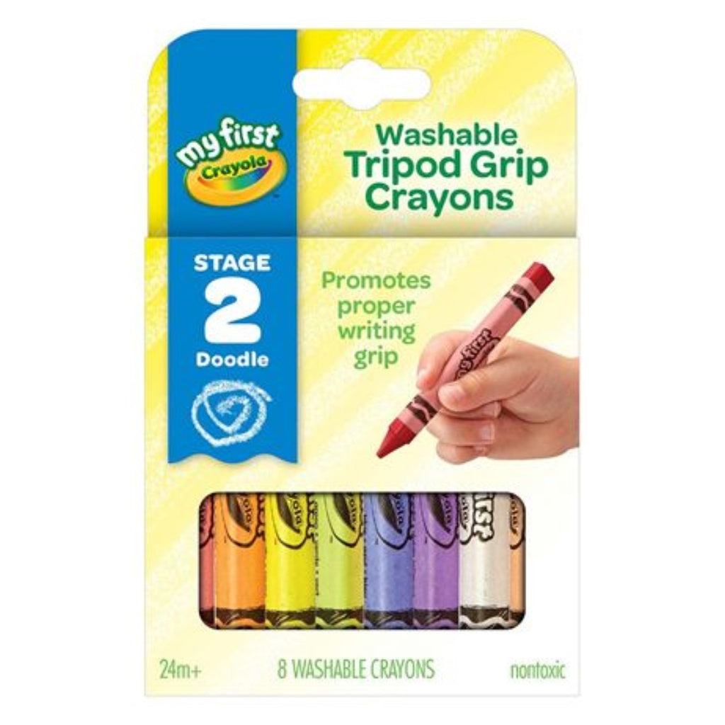 [SG] Crayola 811460 My First Washable Tripod Grip Crayons 8ct [Evergreen Stationery]