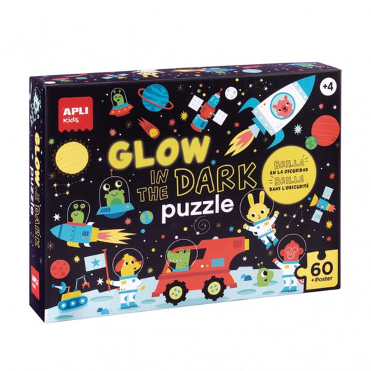 [SG] Apli Puzzle Glow in the Dark Space 6x6cm 60pcs [Evergreen Stationery]