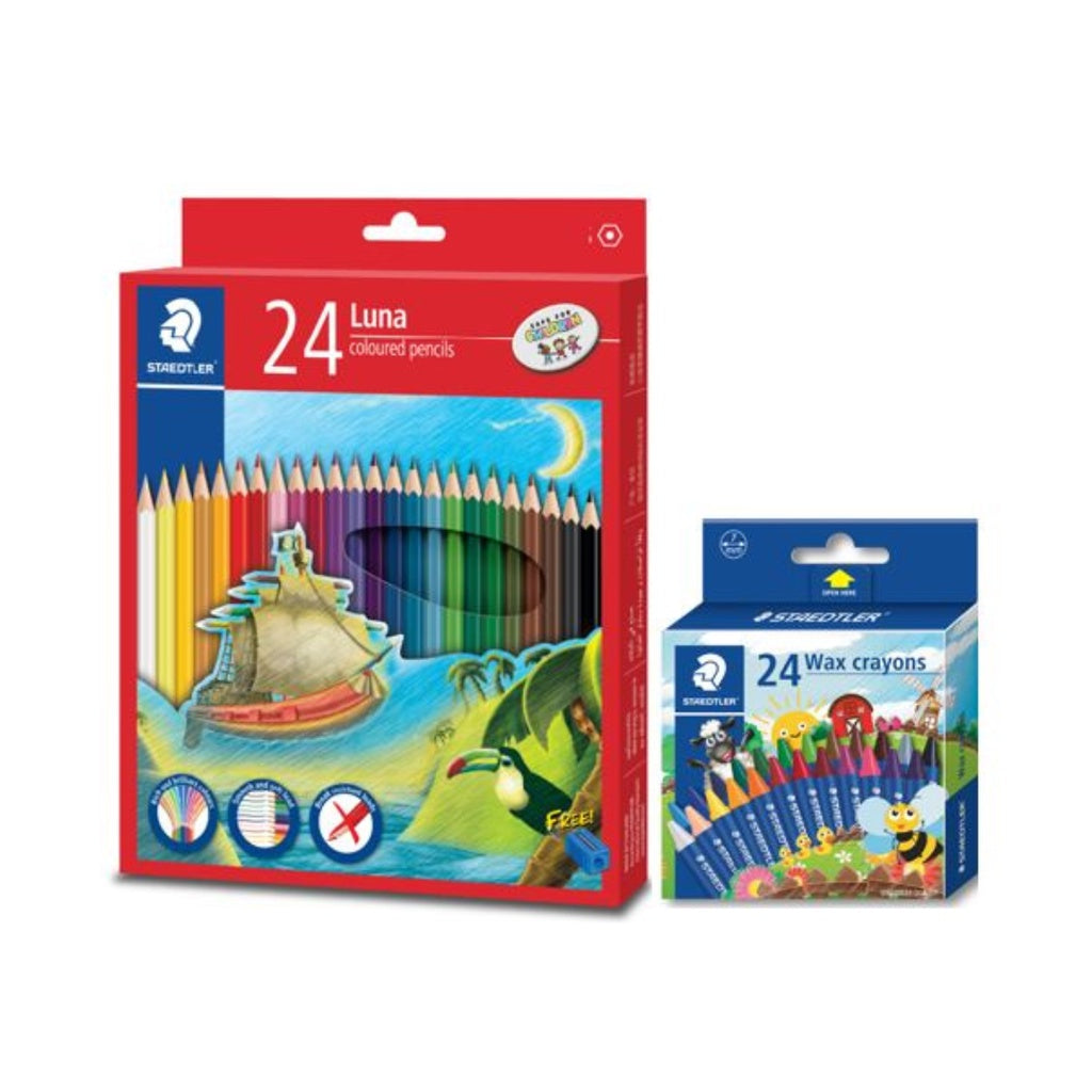 [SG] Staedtler Luna Colored Pencil 24pcs & Wax Crayons 24pcs [Evergreen Stationery]
