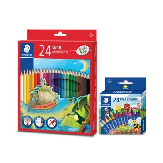 [SG] Staedtler Luna Colored Pencil 24pcs & Wax Crayons 24pcs [Evergreen Stationery]