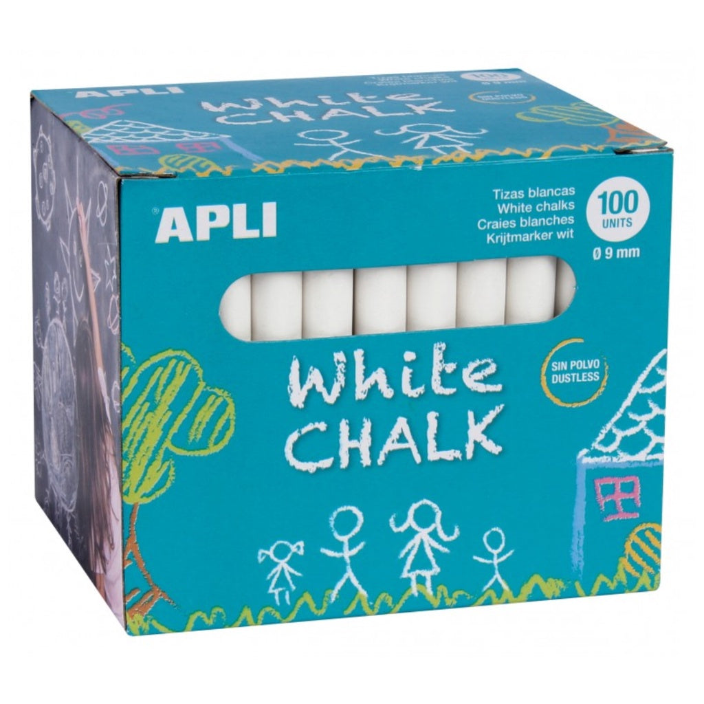 [SG] Apli 10/100 Pcs Round White Chalk [Evergreen Stationery]