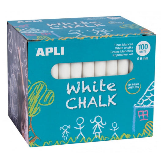 [SG] Apli 10/100 Pcs Round White Chalk [Evergreen Stationery]
