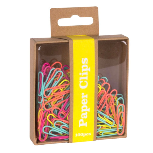 [SG] Apli Paper Clips Fluor Collection 100pcs [Evergreen Stationery]