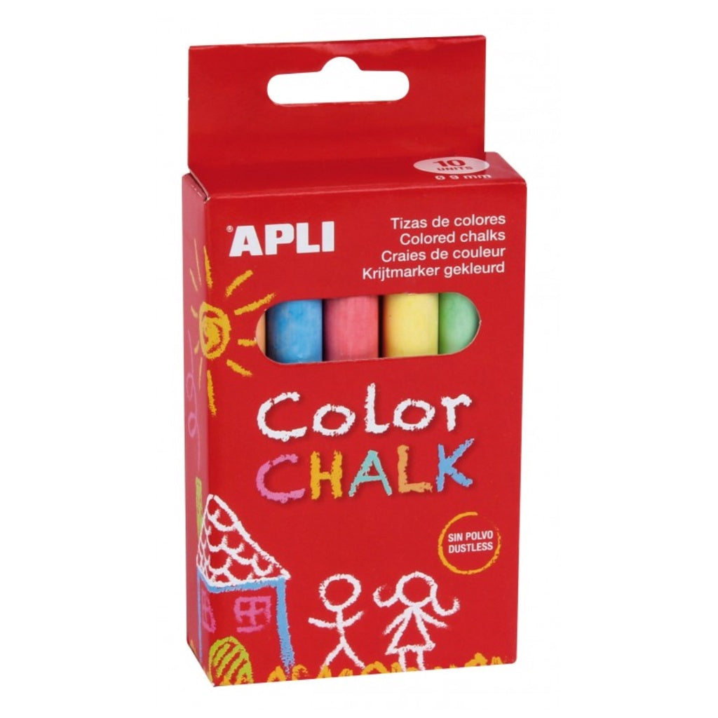 [SG] Apli Assorted Colors Round Chalk (10 pcs/ 100 pcs)  [Evergreen Stationery]
