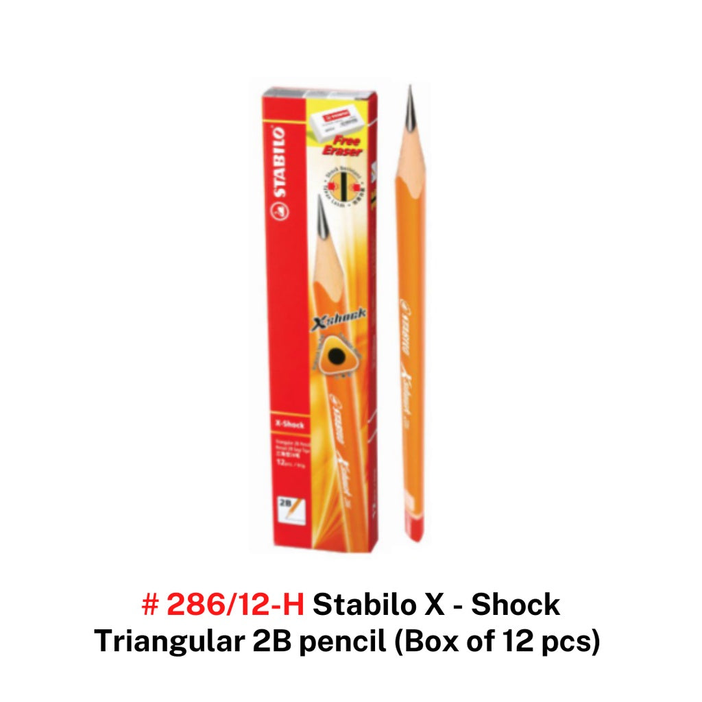 [SG] #286/12-H Stabilo X - Shock Triangular 2B pencil (Box of 12 pcs) [Evergreen Stationery]