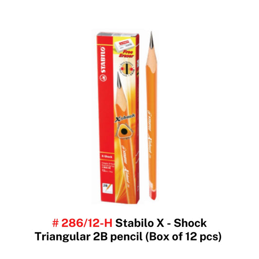 [SG] #286/12-H Stabilo X - Shock Triangular 2B pencil (Box of 12 pcs) [Evergreen Stationery]