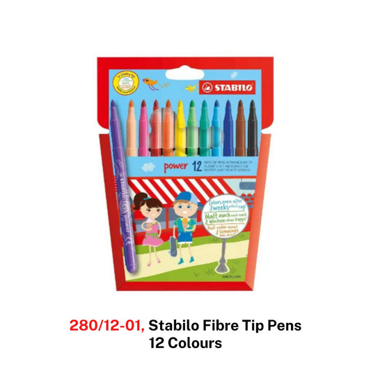 [SG] 280/12-01, Stabilo Fibre Tip Pens 12 Colours [Evergreen Stationery]