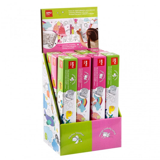 [SG] Apli Adhesive Coloring Rolls Display (12 rolls in 2 models) [Evergreen Stationery]