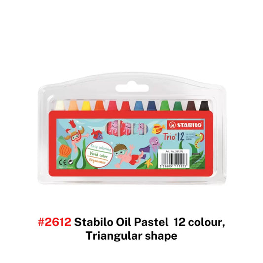 [SG] #2612/#2624 Stabilo Oil Pastel 12/24 colour Triangular shape  [Evergreen Stationery]