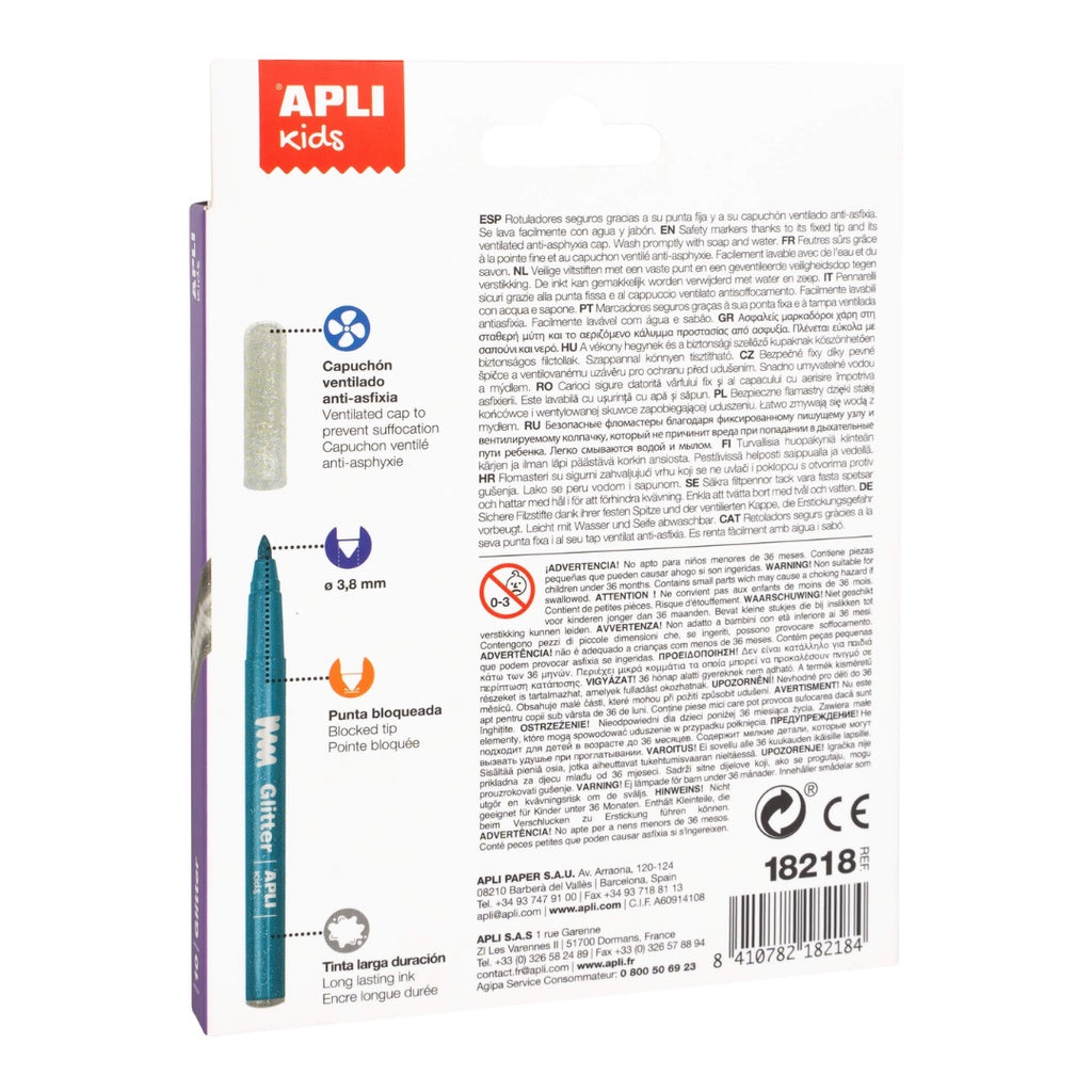 [SG] Apli Markers Glitter 10pcs [Evergreen Stationery]