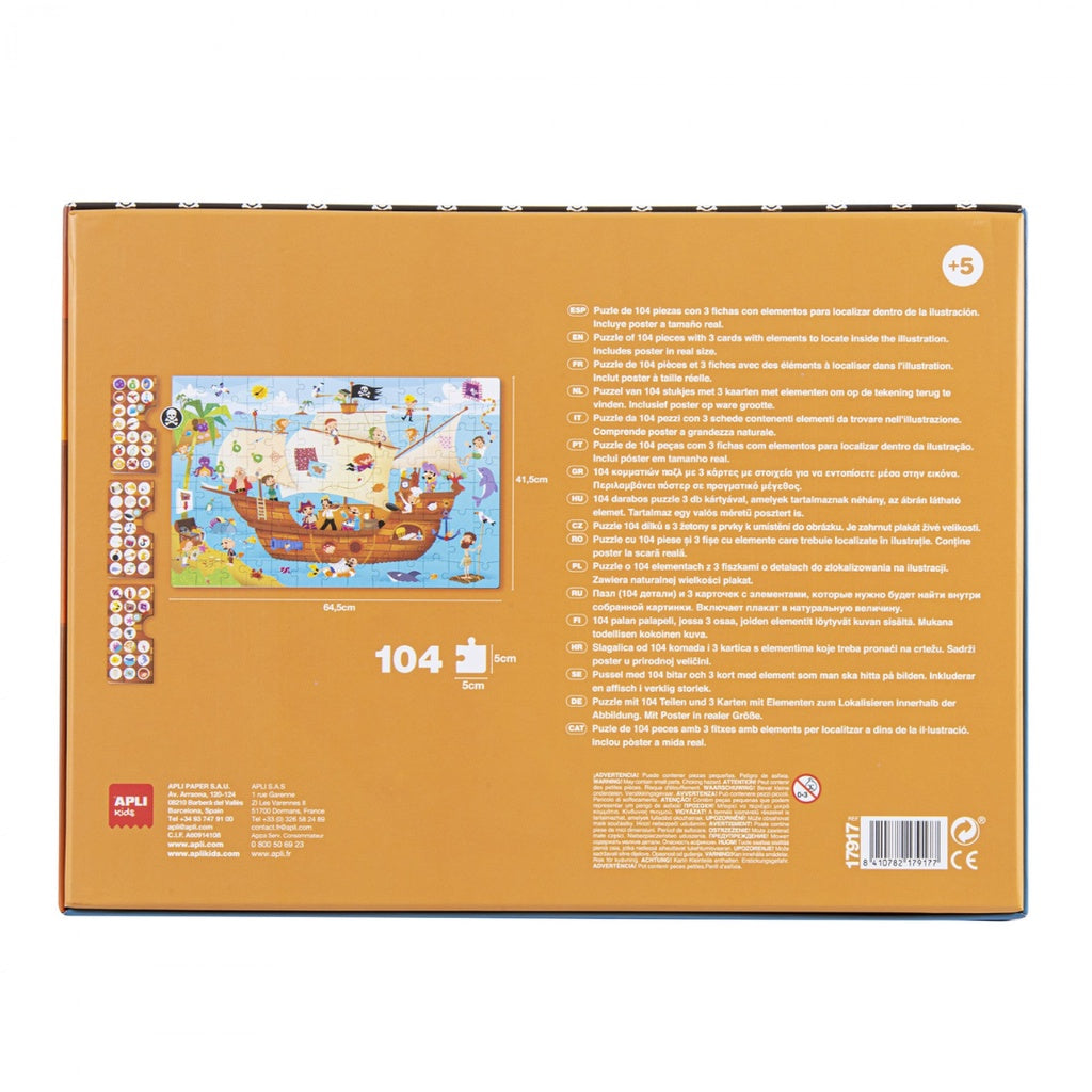 [SG] Apli Puzzle Observation Pirate Ship 104pcs [Evergreen Stationery]