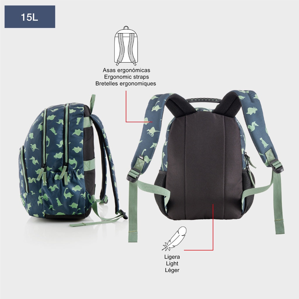 [SG] Apli Miquelrius Dinos Backpack | Pencil holder [Evergreen Stationery]