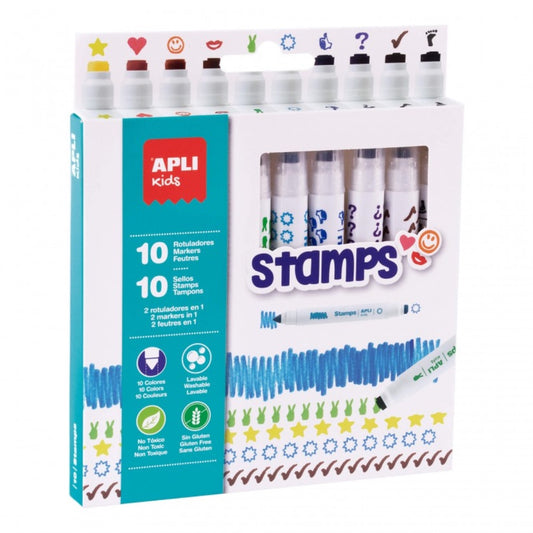 [SG] Apli Markers Stamps 10pcs [Evergreen Stationery]