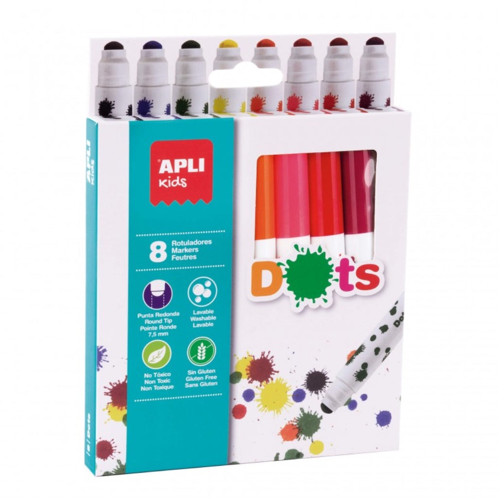 [SG] Apli Markers Dots 8pcs [Evergreen Stationery]