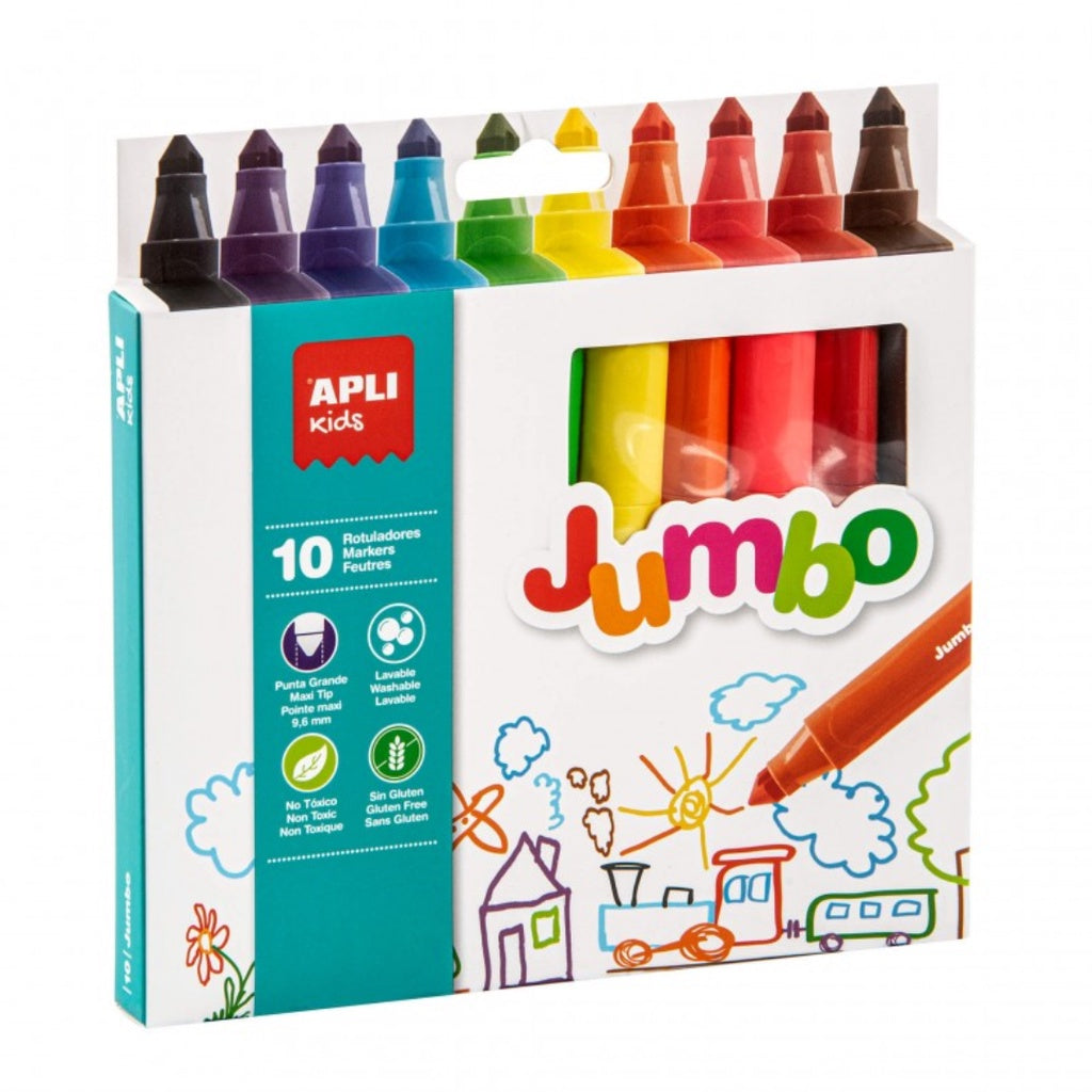 [SG] Apli Markers Jumbo 10pcs [Evergreen Stationery]