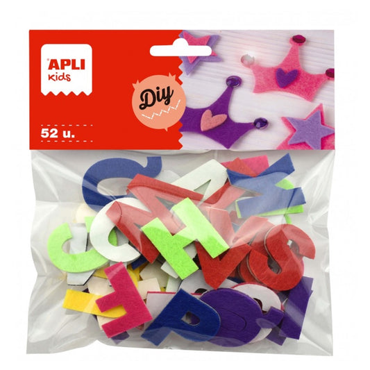 [SG] Apli Felt Shapes Adhesive Letters 52pcs [Evergreen Stationery]