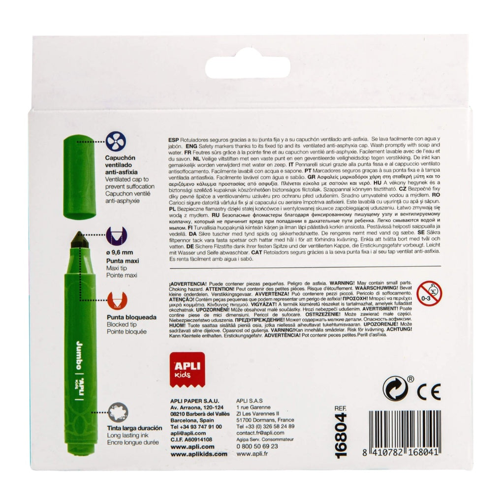 [SG] Apli Markers Jumbo 10pcs [Evergreen Stationery]