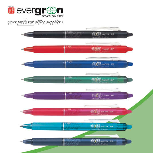 [SG] Pilot Frixion 0.7mm Erasable Clicker Ball Pen [Evergreen Stationery]