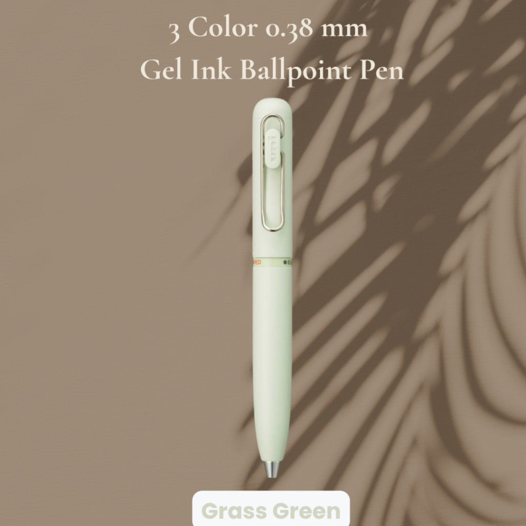 [SG] Uniball 3 Color 0.38/0.5mm Gel Ink Ballpoint Pen [Evergreen Stationery]