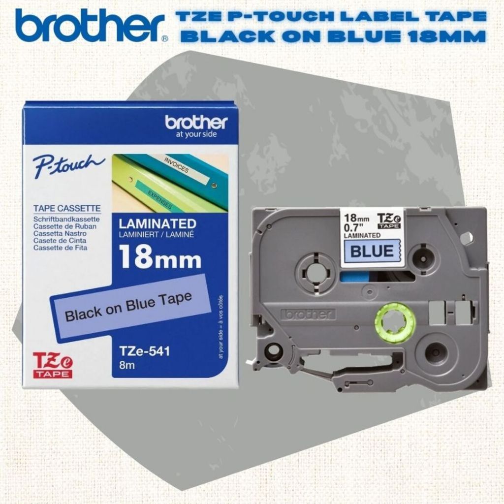 [SG] Brother TZE P-touch Label Tape – Black on Blue [Evergreen Stationery]