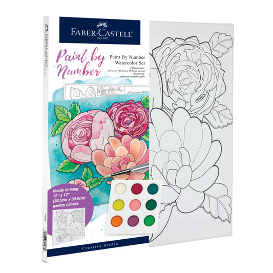 [SG] Faber-Castell Paint by Number Gallery Canvas Watercolor Set 12” x 12” [Evergreen Stationery]