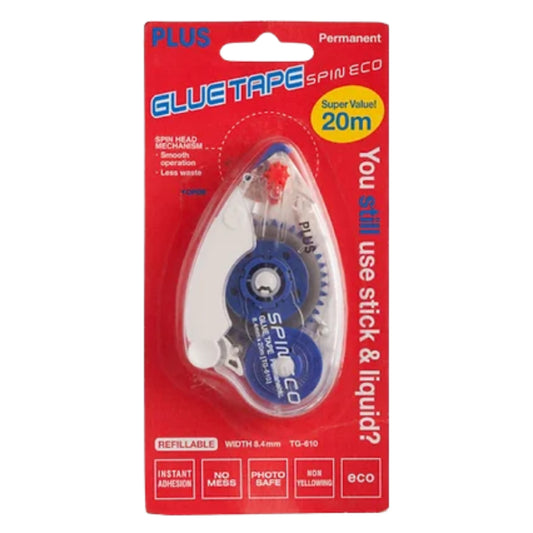 [SG] Plus Glue Tape Spin Eco Refillable TG610 (8.4mm x 20m) [Evergreen Stationery]