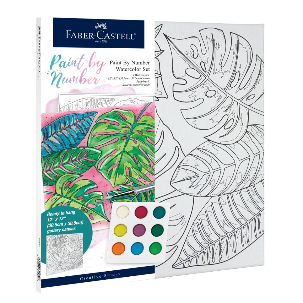 [SG] Faber-Castell Paint by Number Gallery Canvas Watercolor Set 12” x 12” [Evergreen Stationery]