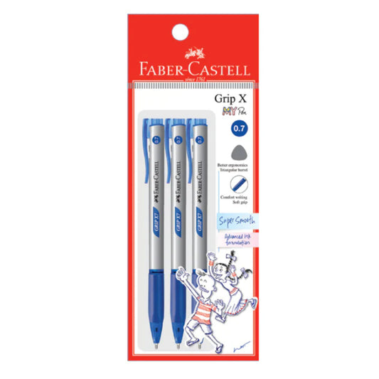 [SG] Faber Castell Ball Pen Grip X7 0.7mm (Pack of 3) [Evergreen Stationery]