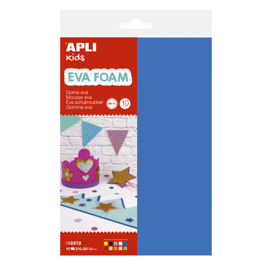 [SG] Apli #12372 Eva Foam 2mm Multicol A4 10 pcs [Evergreen Stationery]
