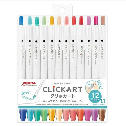 [SG] Zebra Clickart Marker 12 Colours LT Set [Evergreen Stationery]