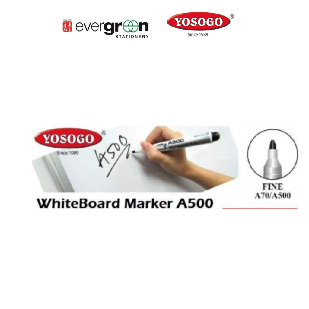 [SG] Yosogo A500/A509 Whiteboard Marker Round Tip 8s/Pkt [Evergreen Stationery]