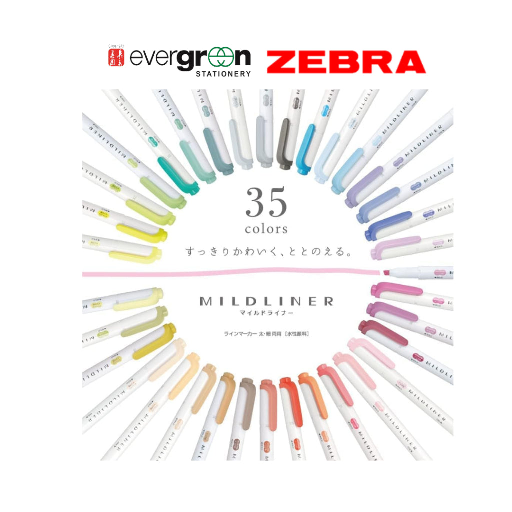 [SG] Zebra WKT7-35C Mildliner 35pc Set - Limited Edition [Evergreen Stationery]