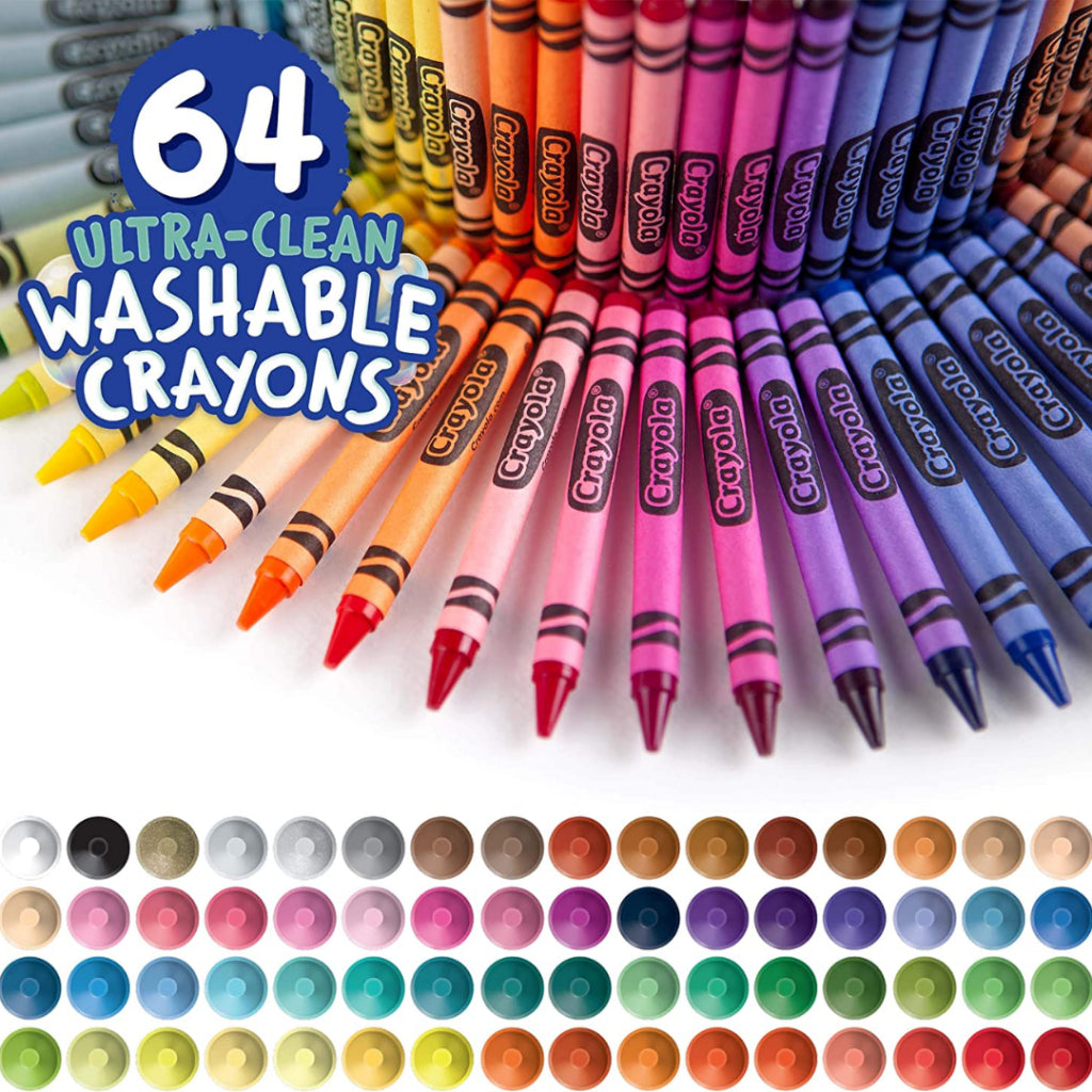 [SG] Crayola 523287 Regular Ultra-Clean Washable Crayons 64ct [Evergreen Stationery]
