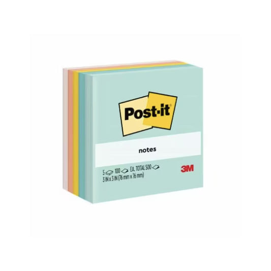 [SG] Post-it Notes 654-5AP Beachside 3 in x 3 in (76mm x76mm) (100 Sheets x 5 Pads) [Evergreen Stationery]
