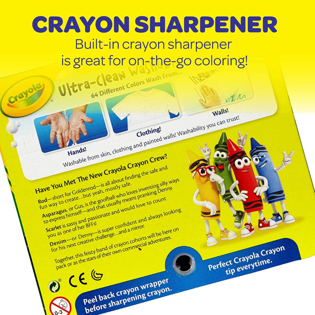 [SG] Crayola 523287 Regular Ultra-Clean Washable Crayons 64ct [Evergreen Stationery]