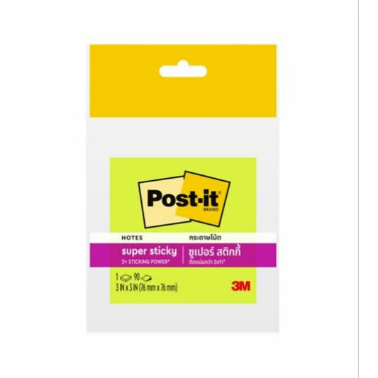 [SG] 3M 654-ISSNG 3"x3" Neon Green 90sheets [Evergreen Stationery]