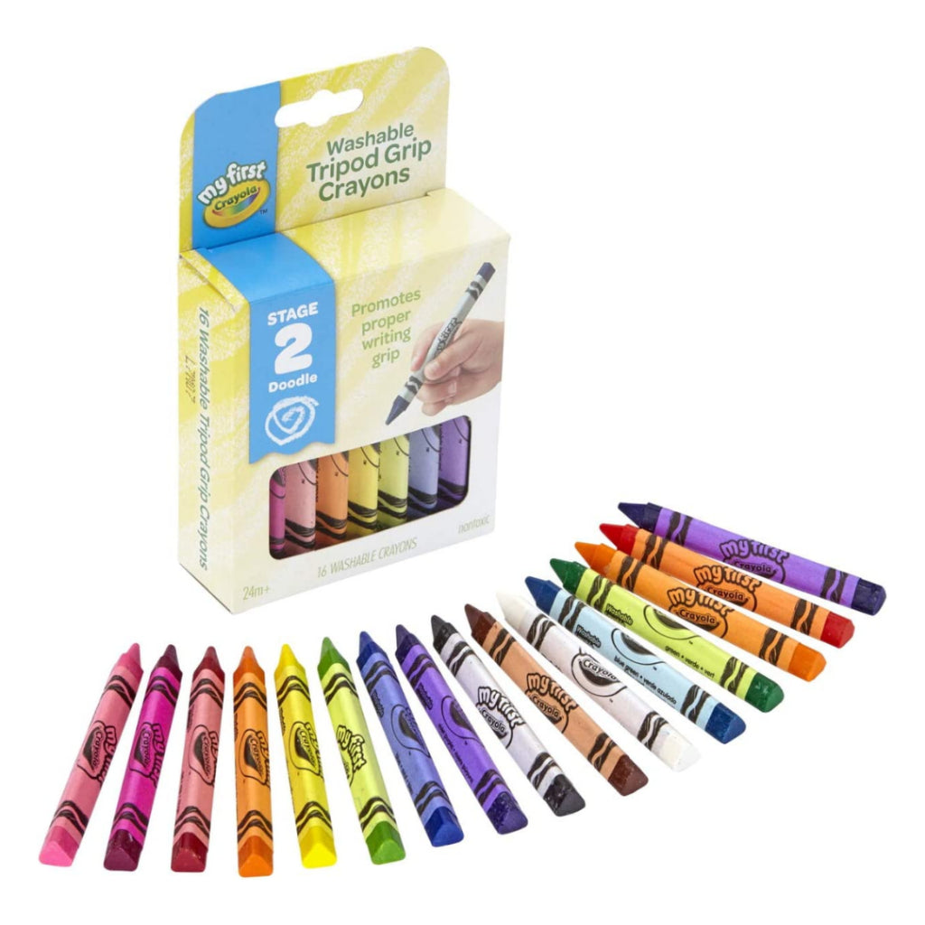 [SG] Crayola 811461 My First Tripod Grip Triangle Washable Crayons 16ct [Evergreen Stationery]