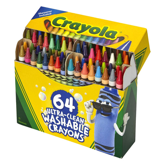 [SG] Crayola 523287 Regular Ultra-Clean Washable Crayons 64ct [Evergreen Stationery]