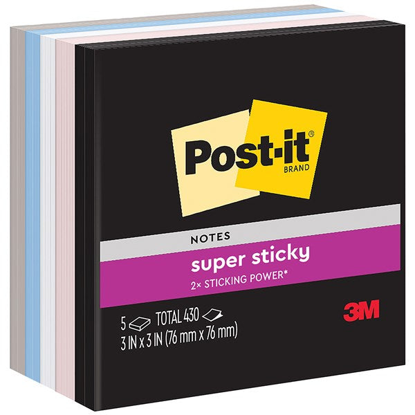 [SG] 3M 654-5SSNE Super Sticky Notes 3"x3" 90sheets x 5pads [Evergreen Stationery]