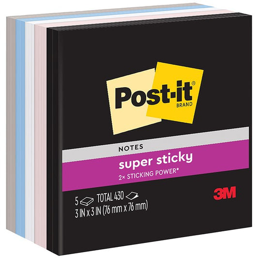 [SG] 3M 654-5SSNE Super Sticky Notes 3"x3" 90sheets x 5pads [Evergreen Stationery]