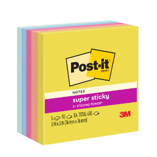 [SG] 3M 654-5SSJOY Super Sticky Notes 3"x3" 90sheets x 5pads [Evergreen Stationery]