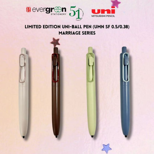 [SG] Limited Edition Marriage Series Uni-ball One F Gel Ink Pen (0.38mm/0.5mm) [Evergreen Stationery]