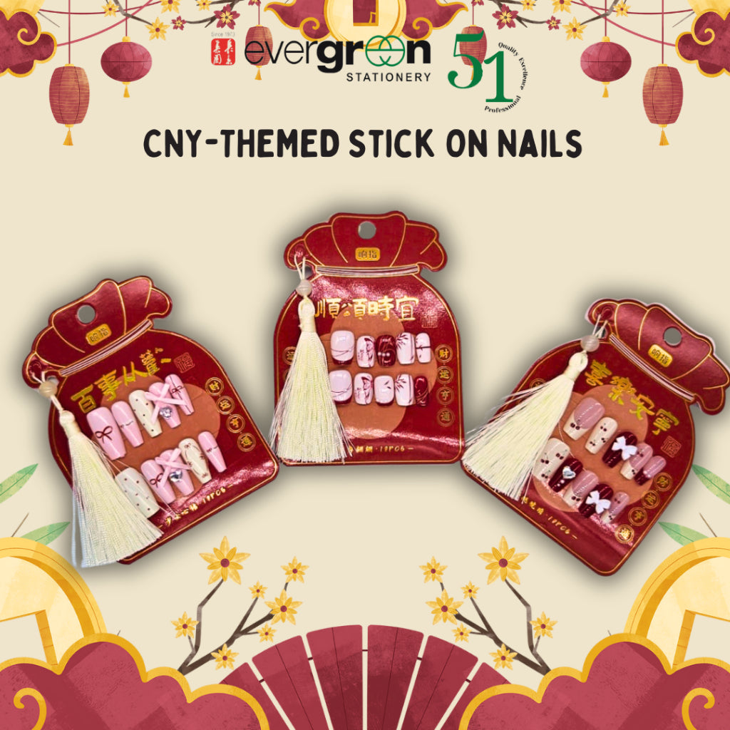 [SG] CNY-Themed Stick-On Nails [Evergreen Stationery]
