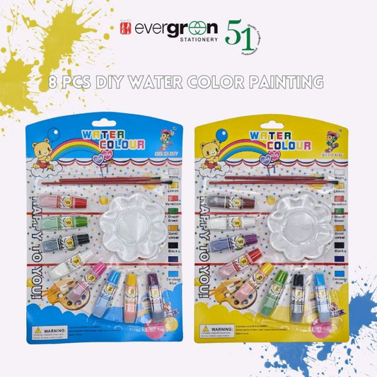 [SG] 8 Pcs DIY Water Color Painting [Evergreen Stationery]