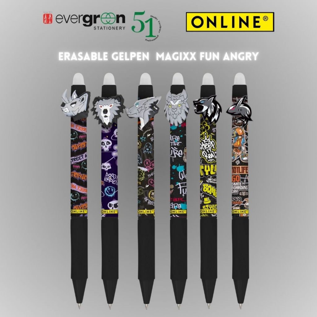 [SG] Online MagiXX 0.7mm Gel Pen Fun Angry [Evergreen Stationery]