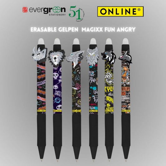 [SG] Online MagiXX 0.7mm Gel Pen Fun Angry [Evergreen Stationery]