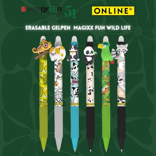 [SG] Online MagiXX 0.7mm Gel Pen Fun Wild Life [Evergreen Stationery]